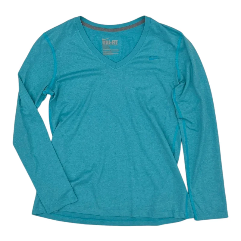 Quick Sale Athletic Top Ls Crewneck By Nike In Blue, Size:M