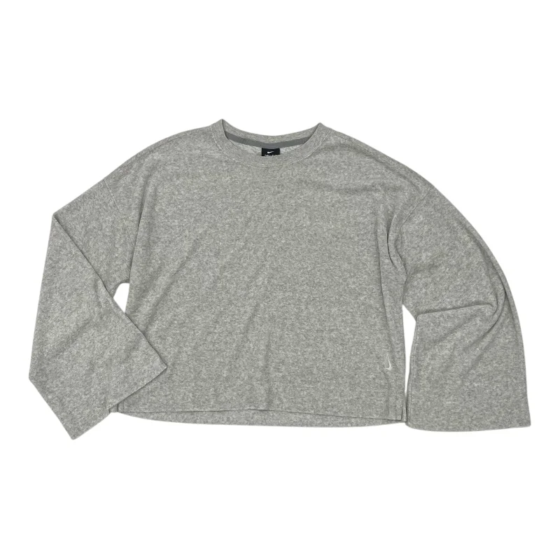 Super Savings Athletic Top Ls Crewneck By Nike In Grey, Size:M