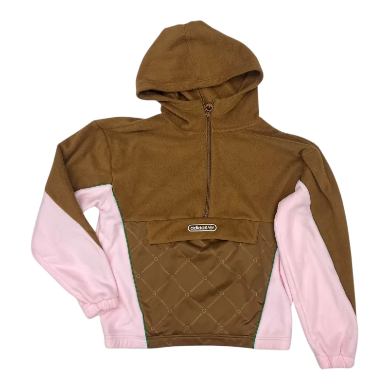 Closeout Athletic Top Ls Hoodie By Adidas In Brown & Pink, Size:Xs