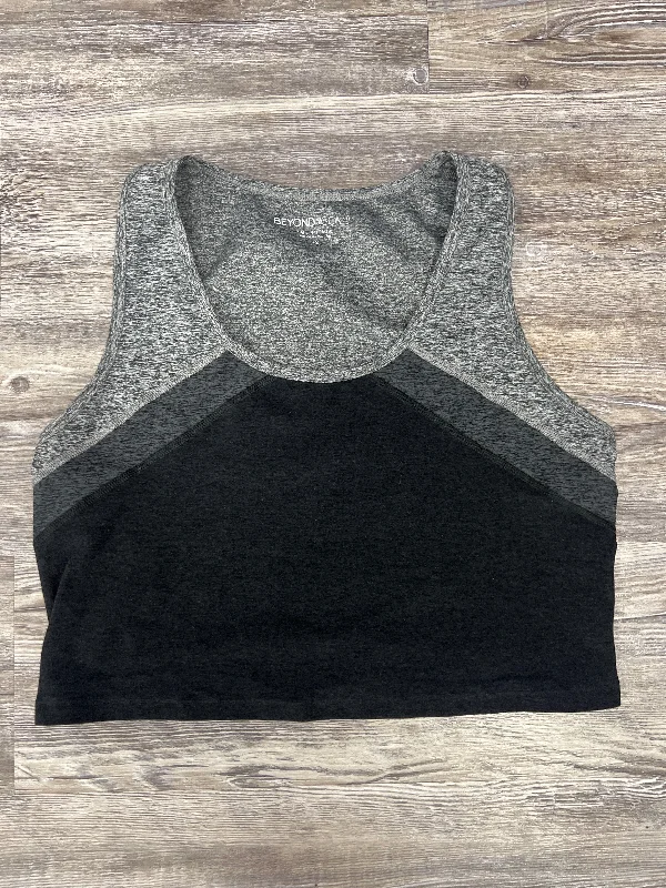Bargain Bin Black & Grey Athletic Bra Beyond Yoga, Size 1x
