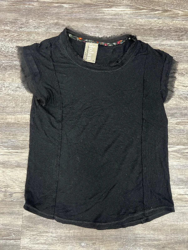 Overstock Black Top Short Sleeve Dolan Left Coast, Size Xs