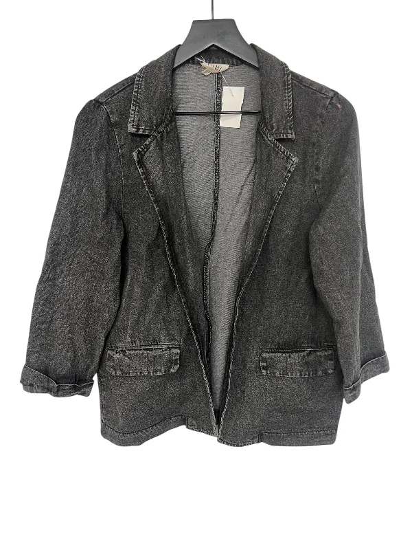 Act Now Blazer By Bibi In Black Denim, Size: M