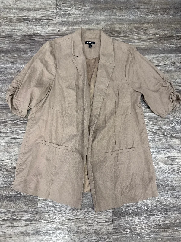 Best Bargains Blazer By Torrid In Brown, Size: 2x
