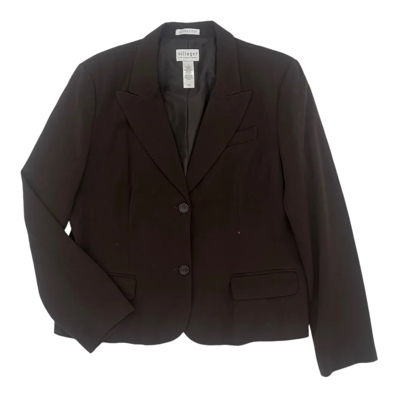 Don’t Miss Out Blazer By Villager By Liz Claiborne In Brown, Size:1X