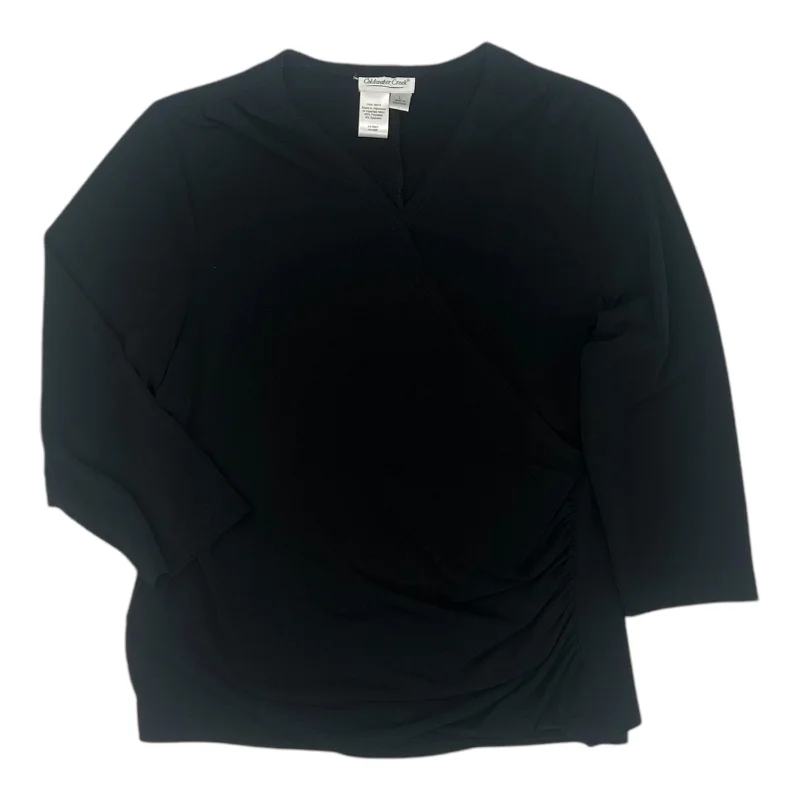 Exclusive Savings Blouse 3/4 Sleeve By Coldwater Creek In Black, Size:L