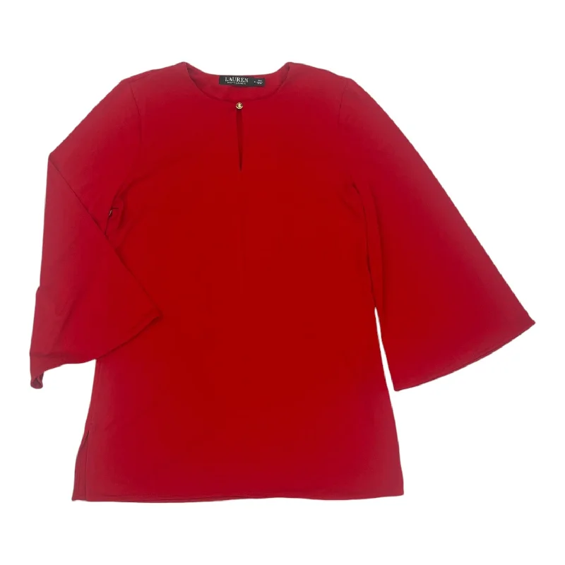 Price Meltdown BLOUSE 3/4 SLEEVE by LAUREN BY RALPH LAUREN In RED, Size: S