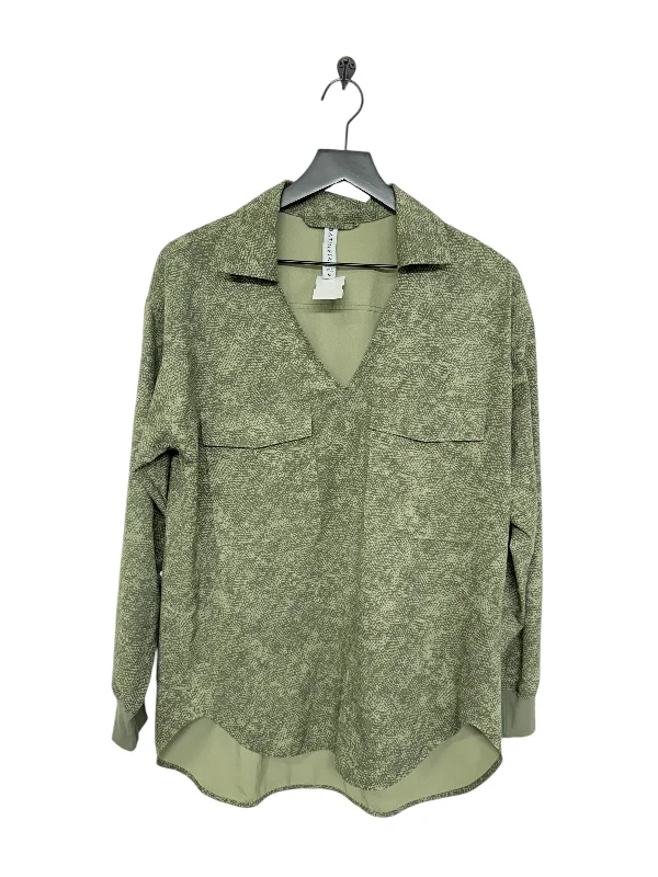 Deal of the Week Blouse Long Sleeve By Athleta In Green, Size: M