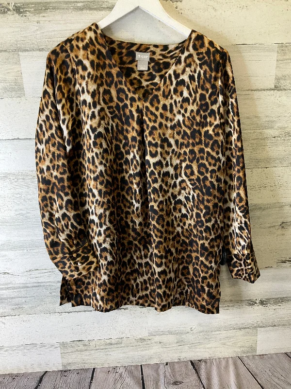 Grand Opening Sale Blouse Long Sleeve By Chicos In Animal Print, Size: M
