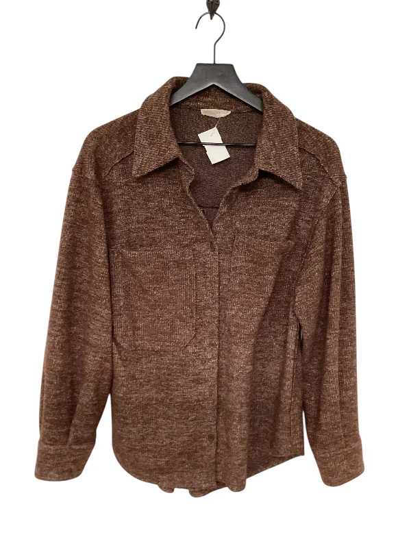 Bargain Blast Blouse Long Sleeve By Cmc In Brown, Size: S