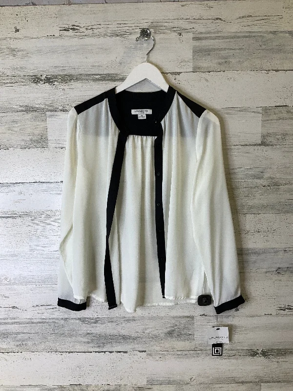 Price Cut Blouse Long Sleeve By Liz Claiborne In Cream, Size: M