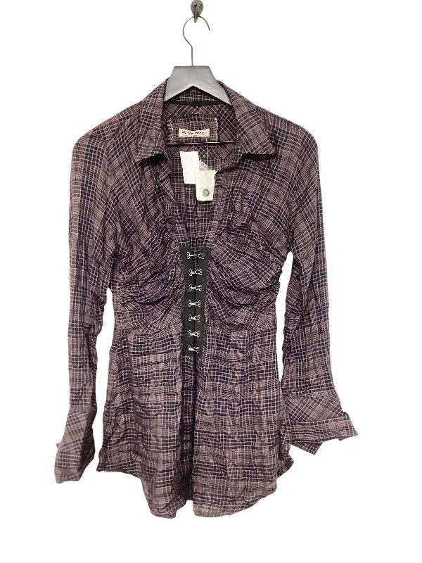 Huge Discounts Blouse Long Sleeve By We The Free In Plaid Pattern, Size: Xs