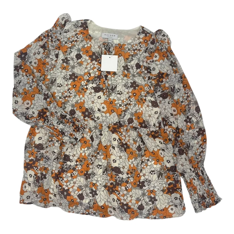 Lowest Price Blouse Ls By Hayden La In Cream & Orange, Size:S