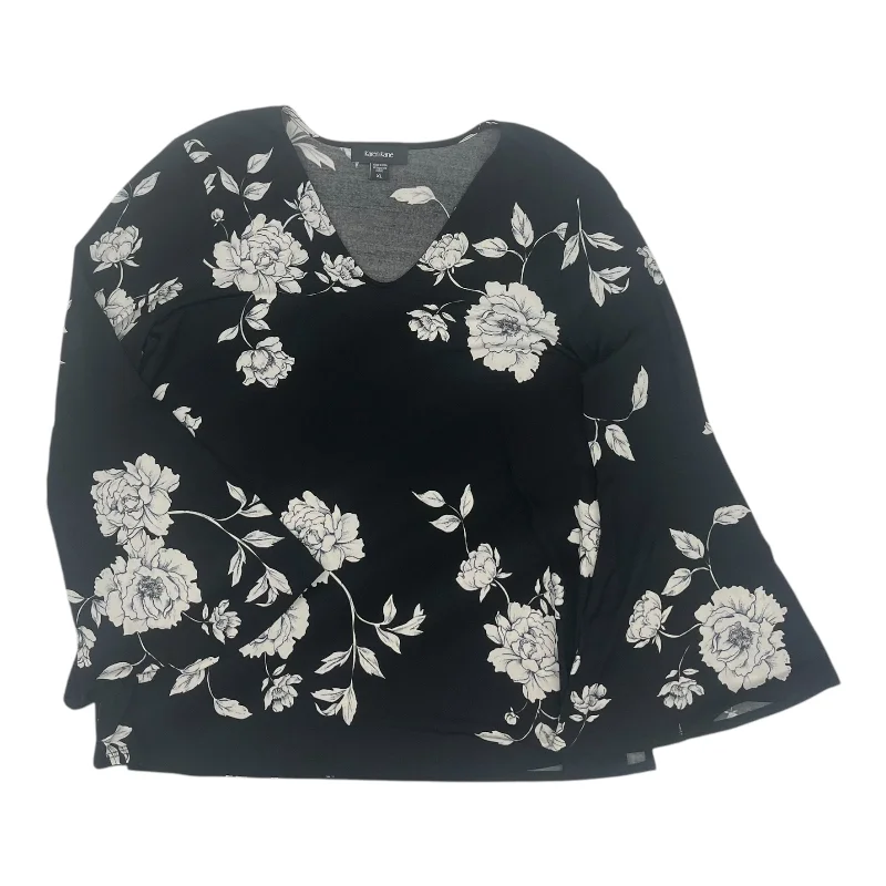 Unbeatable Prices Blouse Ls By Karen Kane In Black, Size:Xl