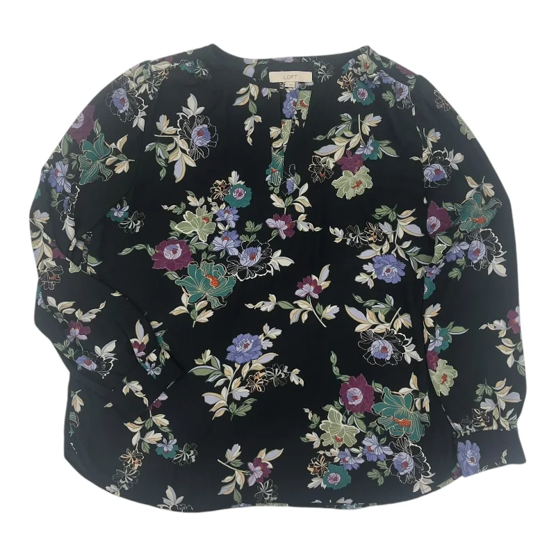 The Best Prices Blouse Ls By Loft In Black, Size:Xl