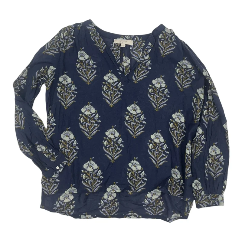 Today Only Blouse Ls By Loft In Blue, Size:M