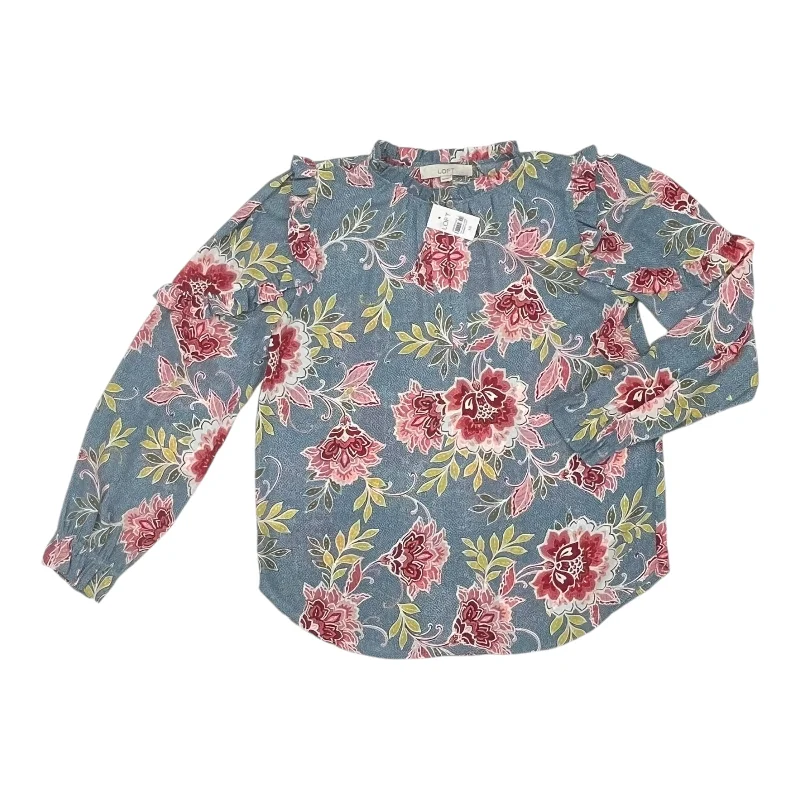 Now or Never Blouse Ls By Loft In Blue, Size:Xs