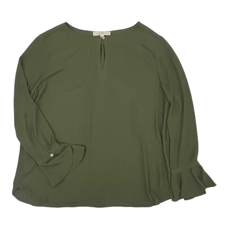 Quick Sale Blouse Ls By Loft In Green, Size:Xl