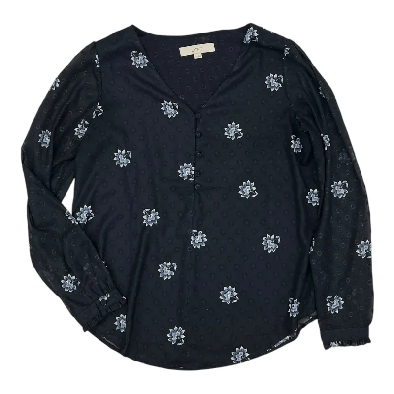 Price Blitz Blouse Ls By Loft In Navy, Size:S