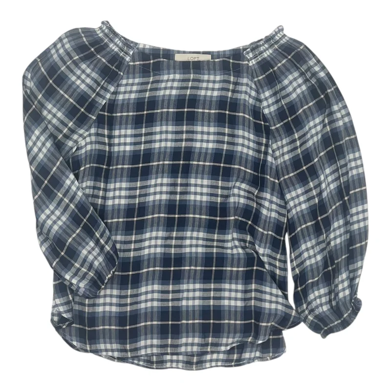 Lowest Prices Blouse Ls By Loft In Plaid Pattern, Size:S