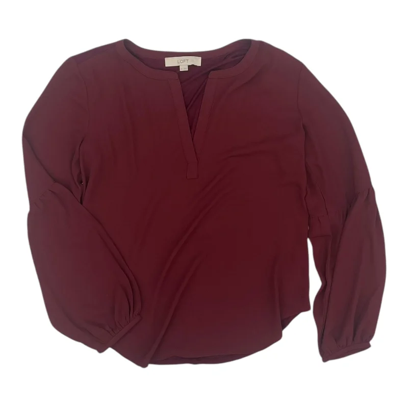 Deal Frenzy Blouse Ls By Loft In Red, Size:Xs