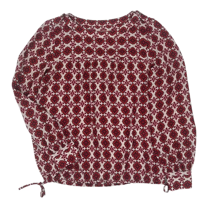 While Supplies Last Blouse Ls By Loft In Red & White, Size:Xsp