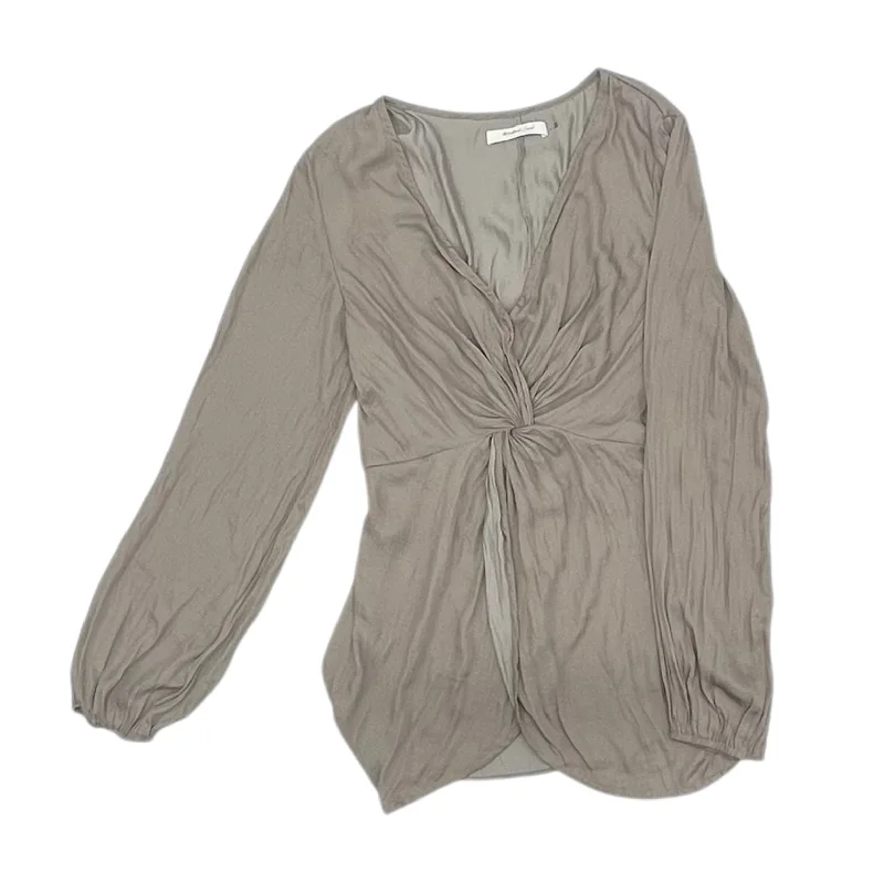 Shop and Save Blouse Ls By Mustard Seed In Taupe, Size:L