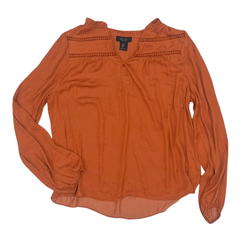 Clearance Event Blouse Ls By Rachel Roy In Orange, Size:M