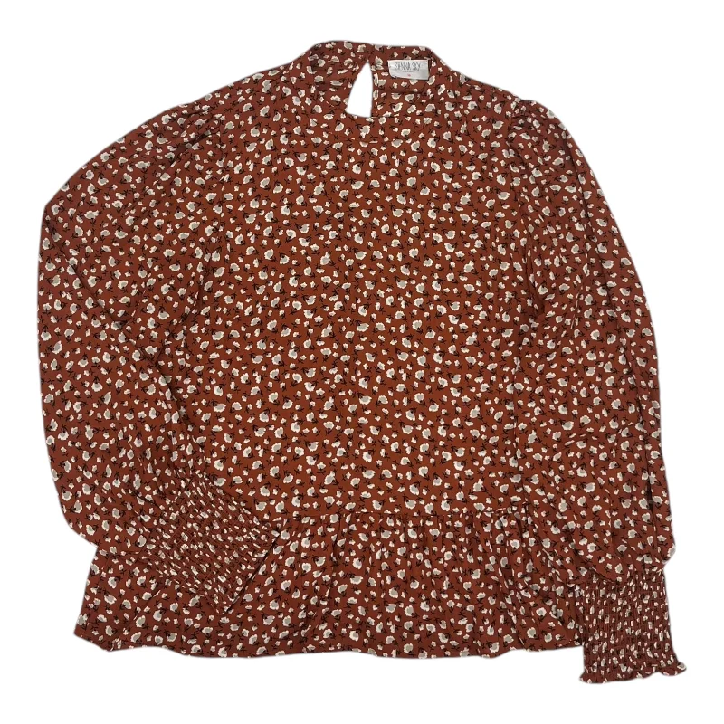 Daily Deals Blouse Ls By Sienna Sky In Orange, Size:M