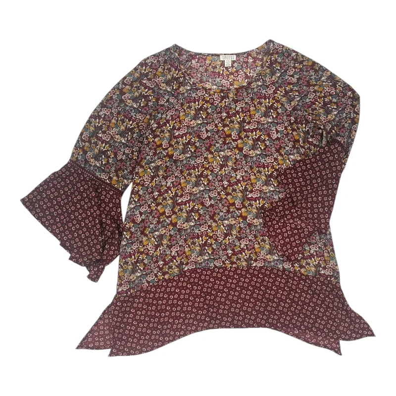 Act Now Blouse Ls By Spense In Red, Size:S