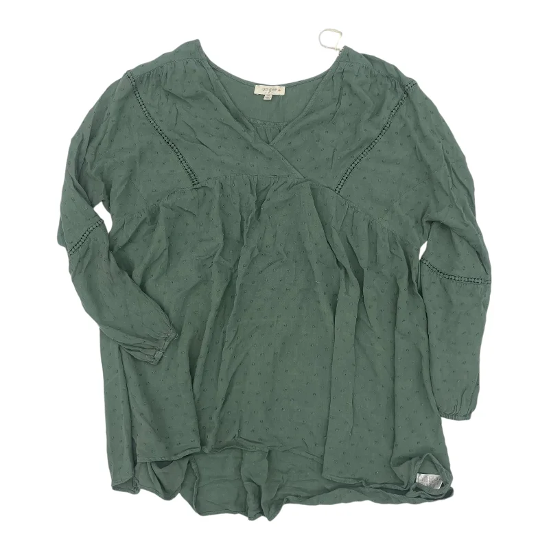 Mega Sale Blouse Ls By Umgee In Green, Size:1X