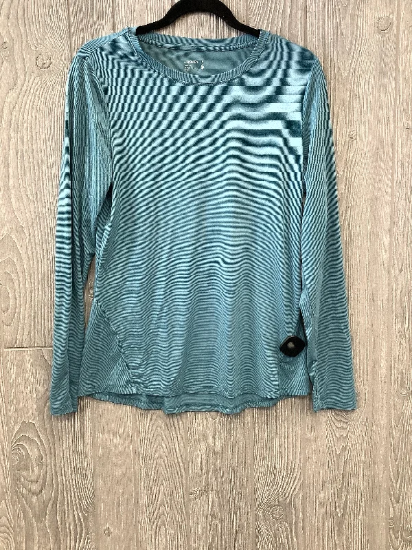 Lowest Prices Blue Athletic Top Long Sleeve Collar Jockey, Size M