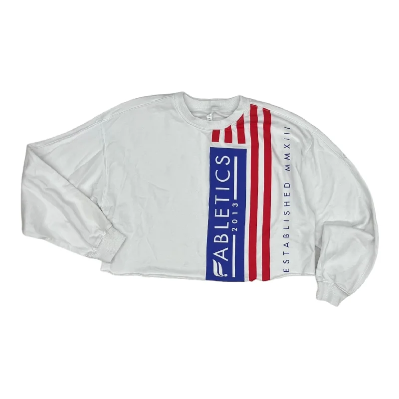 Discount Days BLUE & RED & WHITE ATHLETIC SWEATSHIRT COLLAR by FABLETICS Size:M