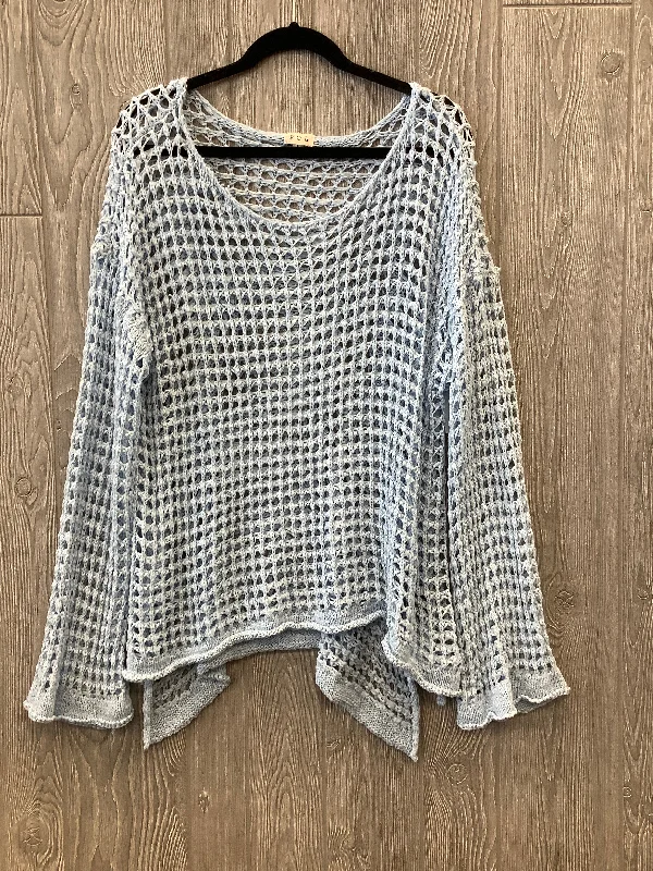 Closeout Sale Blue Top Long Sleeve Pol, Size L