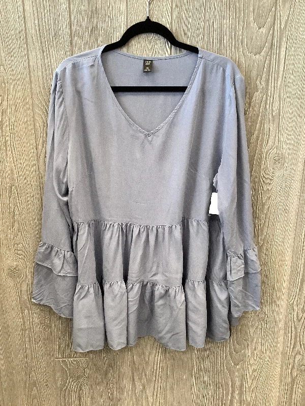 Crazy Deals Blue Top Long Sleeve Shein, Size 2x