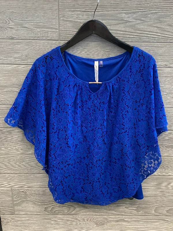 Online Exclusive Blue Top Short Sleeve Ny Collection, Size Xl