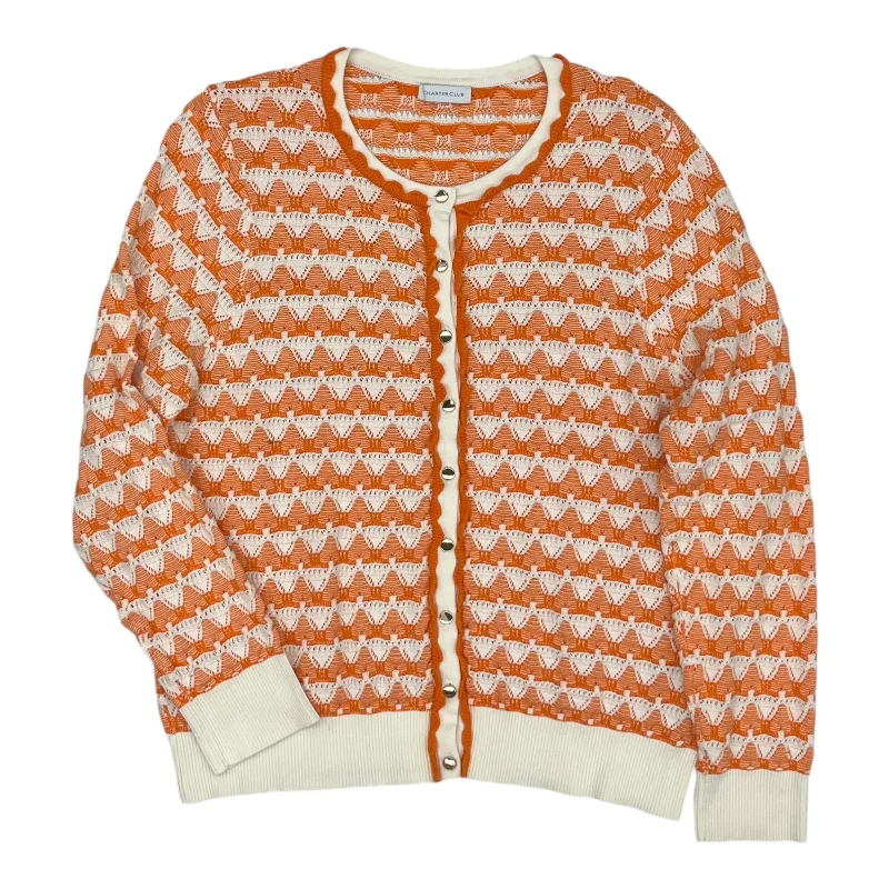 Super Bargain Cardigan By Charter Club In Orange, Size:Xl