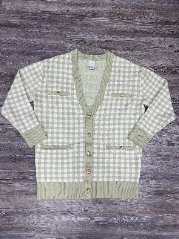 Can't Be Beat Cardigan By Joie In Green & White, Size: M