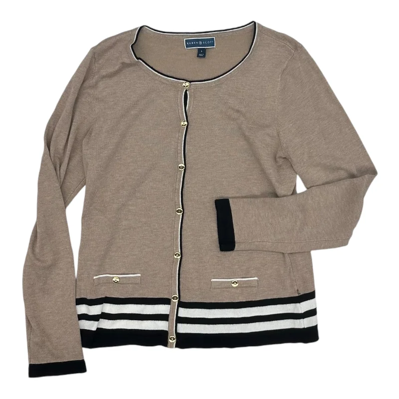 Exclusive Preview Cardigan By Karen Kane In Tan, Size:L