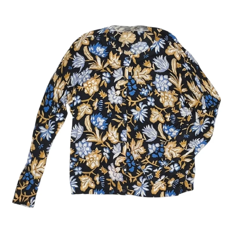 Act Now Cardigan By Loft In Floral Print, Size:Xxl