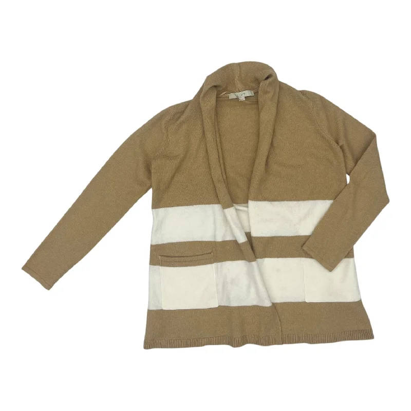 Special Savings Cardigan By Loft In Tan & White, Size:S