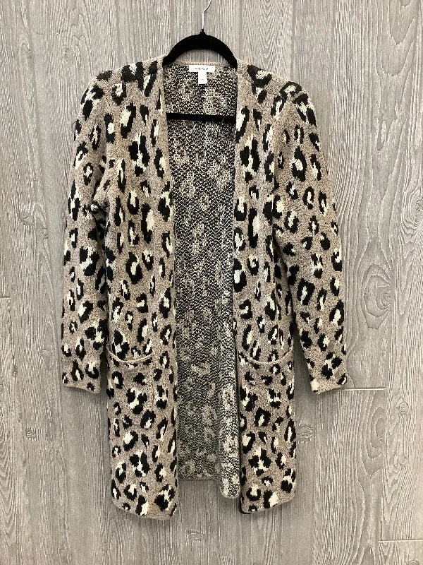 Referral Discount Cardigan By Nine West In Animal Print, Size: S