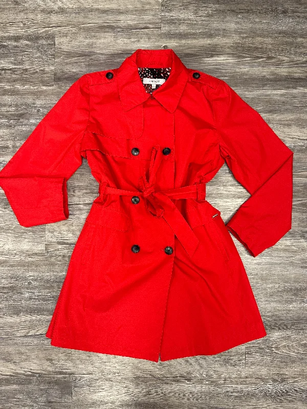 Seasonal Sale Coat Trench Coat By Nine West Apparel In Red, Size: L