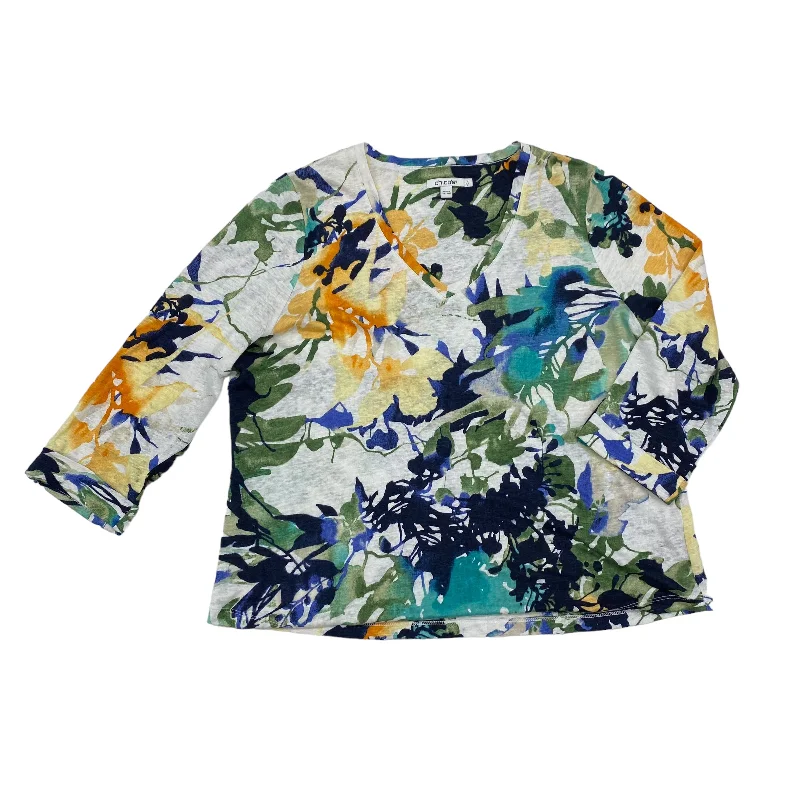 Incredible Offers FLORAL PRINT CHICOS TUNIC 3/4 SLEEVE, Size L