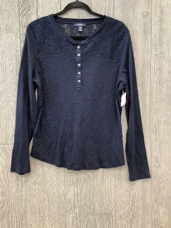 Clearance Items Navy Top Long Sleeve Chaps, Size Xl