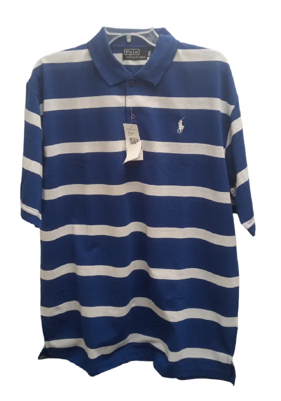 Amazing Deals NWT Polo RL Men's Pique Blue Stripe 2X