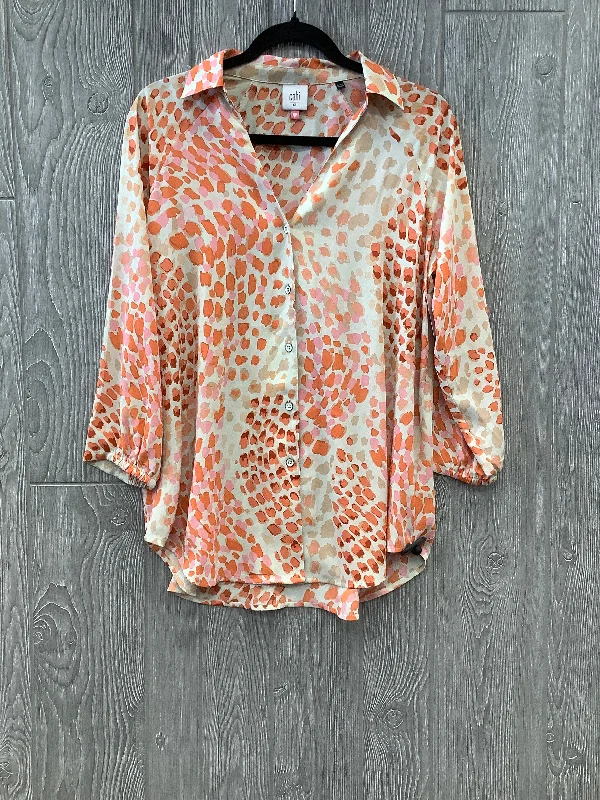 Epic Deals Orange Blouse Long Sleeve Cabi, Size Xs