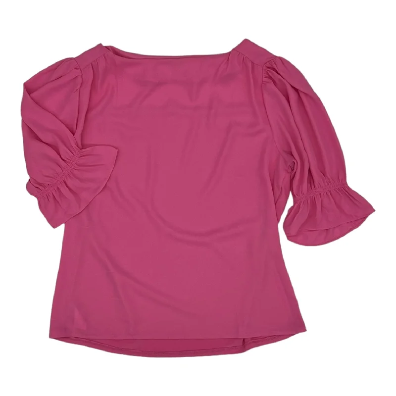 Online Only Pink Blouse Short Sleeve Ann Taylor, Size S