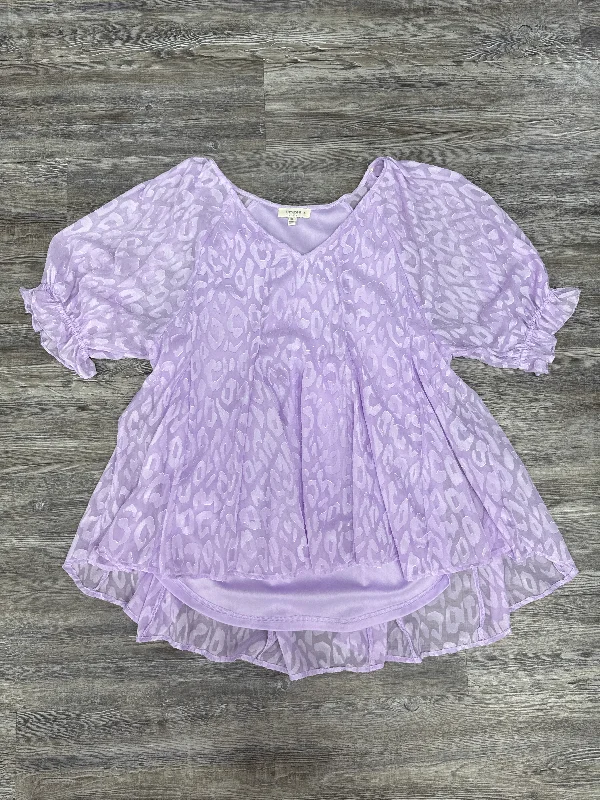 Special Promotion Purple Top Short Sleeve Umgee, Size 1x