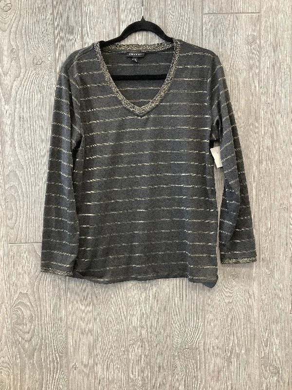 Instant Discount Striped Pattern Top Long Sleeve Tribal, Size Large