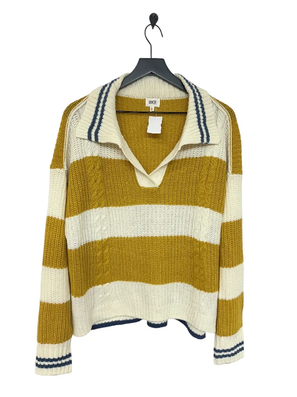New Arrival Sweater By Bke In Cream & Yellow, Size: L